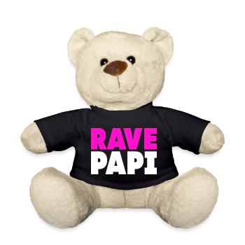Techno House Electro Festival Hardstyle Rave Dad - Teddy - Schwarz - Vorne