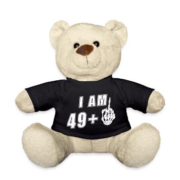 50th Birthday Woman 50s 50th I'm 49+ plus - Teddy Bear - black - Front