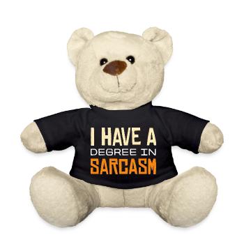 Sarcasm Graduation T-Shirt Design - Teddy Bear - black - Front