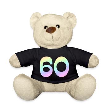 60, Gradient, Pastel - Teddy Bear - black - Front