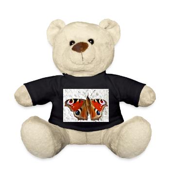 Peacock Eye Butterfly Pattern - Teddy Bear - black - Front