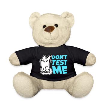 Ne me teste pas, chat coquin, citation drôle : logo - Nounours - noir - Devant