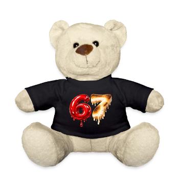 67 - 6 7 - Six Seven Meme - Teddy Bear - black - Front