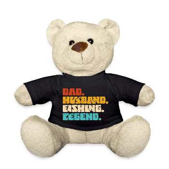 Papa Ehemann Fischer Legende Geschenk Vater Angelpaar - Teddy - Schwarz - Vorne