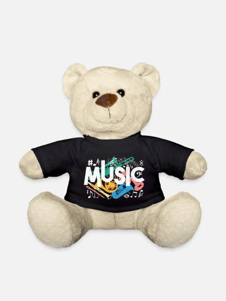 Colorful music motifs - Teddy Bear - black