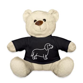 Dackel weiß - Teddy - Schwarz - Vorne