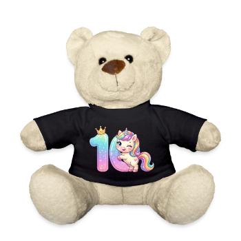 J’ai 10 ans d’anniversaire de la fille licorne de Kawaii - Nounours - noir - Devant