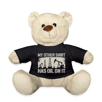 Humour Ölarbeiter Spruch Mon autre chemise est huilée - Nounours - noir - Devant