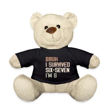 8th Birthday Design – Finally Eight Years Old - Teddy Bear - black - Front