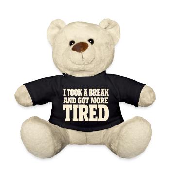 Burnt-out millennial, tired adult, - Teddy Bear - black - Front