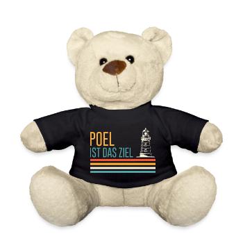 Ostsee Urlaub POEL IST DAS ZIEL Leuchtturm Lustig - Teddy - Schwarz - Vorne