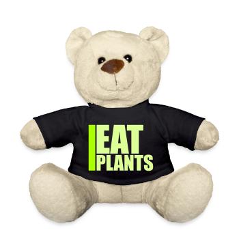 Sigle végétarien végan drôle de Eat Plants - Nounours - noir - Devant