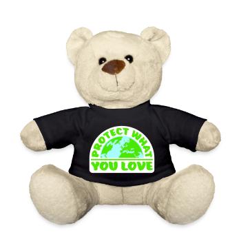 Protect What You Love Nature Protection Statement Logo - Teddy Bear - black - Front