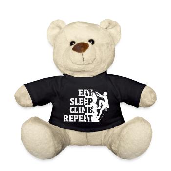 Eat Sleep Climb Repeat Climbing Saying - Teddy Bear - black - Front