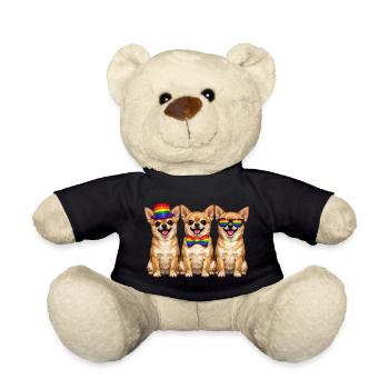 3 Chihuahuas Pride Dogs Couleurs Arc-en-ciel LGBTQ - Nounours - noir - Devant