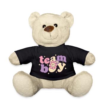 Geschlechterenthüllung Team Junge Babyparty Mama Papa Oma - Teddy - Schwarz - Vorne