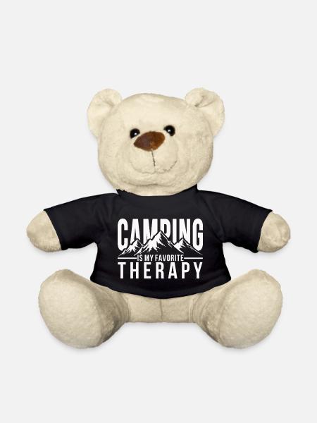 Camping is my favorite therapy - Teddy Bear - black