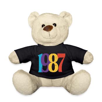 Geboren 1987 Geburtstagsgeschenk Geburtstag 87 - Teddy - Schwarz - Vorne