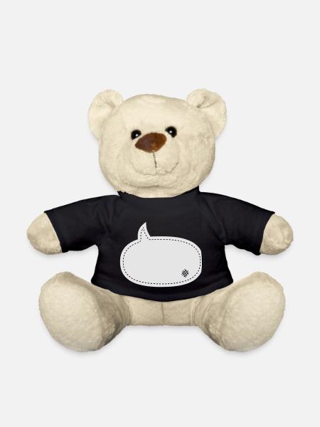 speech balloon patch - Teddy Bear - black