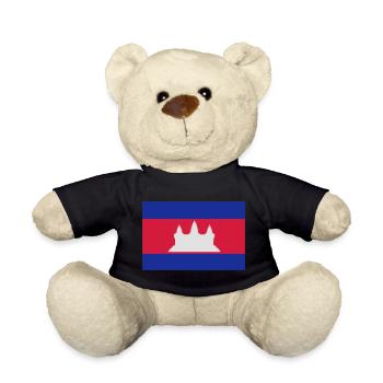 Flag of Cambodia - Teddy Bear - black - Front