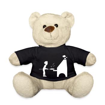 Pizza Baking Baker Pizzeria Fast Food Fast Food - Teddy Bear - black - Front