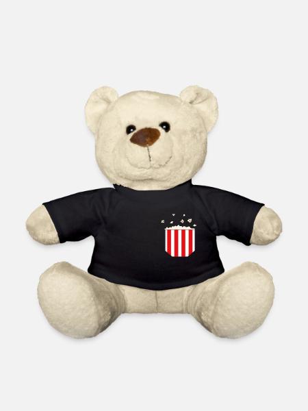 Breast pocket popcorn gift idea - Teddy Bear - black