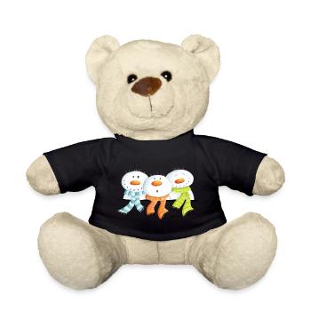 Drei Schneemänner - Weihnachten - Geschenk - Teddy - Schwarz - Vorne