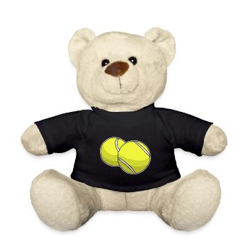 Zwei Tennisbälle, Tennis, Spiel, Geschenkidee - Teddy - Schwarz - Vorne