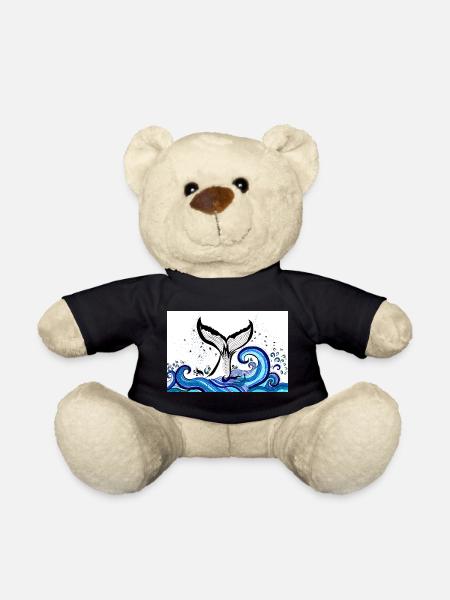 Whale fin sea poster - Teddy Bear - black