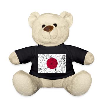 Japan flag Japan Fahne flag Flagge bandera - Teddy Bear - black - Front