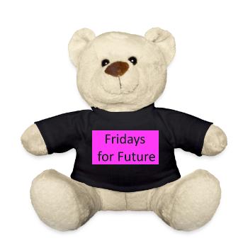 Fridays for Future Slogan pink - Teddy Bear - black - Front