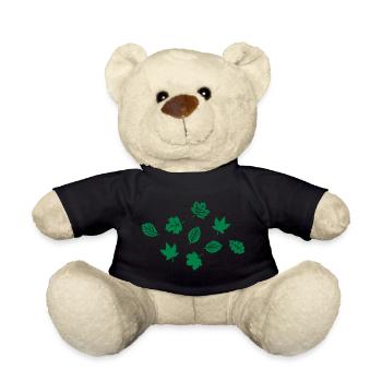 Grüne Blätter, einfärbbar - Teddy - Schwarz - Vorne