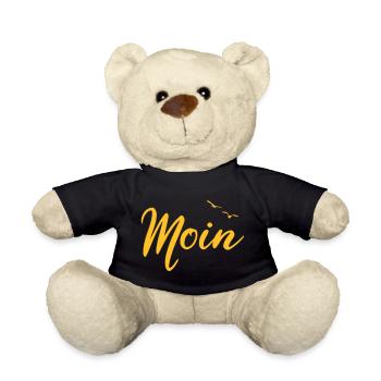 Moin - Spruch Design Geschenk - Teddy - Schwarz - Vorne