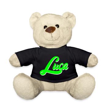 Luca Leuchtender Neon-Lettering Schriftzug - Teddy - Schwarz - Vorne