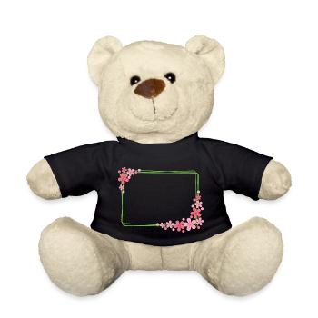Frame with flowers - Teddy Bear - black - Front