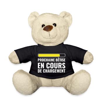 Bêtise chargement cadeau humour  - Nounours - noir - Devant