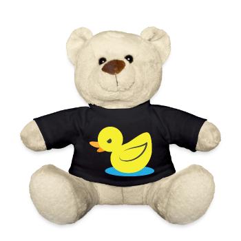 Little angry yellow duck - Teddy Bear - black - Front