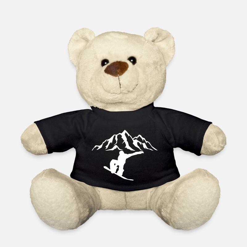 Snowboard Snowboarder - Teddy Bear - black