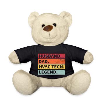 Husband Dad Legend Funny Gift - Teddy Bear - black - Front