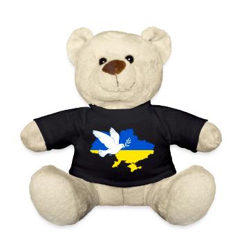 Friedenstaube für die Ukraine - Teddy - Schwarz - Vorne