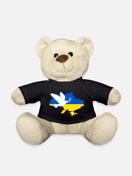 Friedenstaube für die Ukraine - Teddy - Schwarz