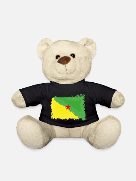 Flag of Guyana - Teddy Bear - black