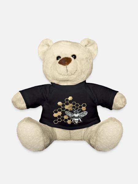 Bienenstock mit Blattgold - Teddy - Schwarz