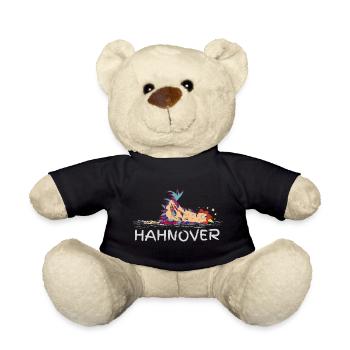 Hahnover... gerupfter Hahn, bunt - Teddy - Schwarz - Vorne