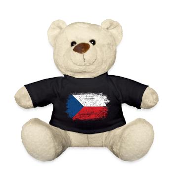Brushstroke Czech Flag - Teddy Bear - black - Front