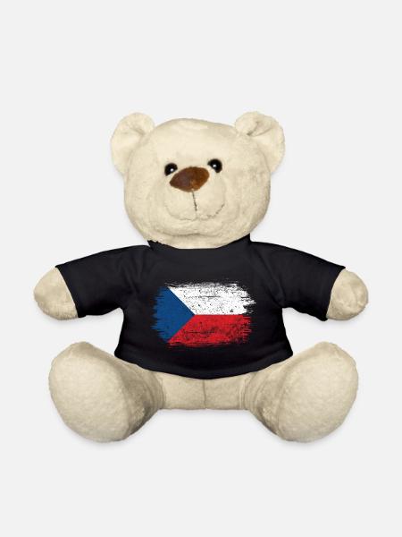 Pinselstrich Tschechische Flagge - Teddy - Schwarz