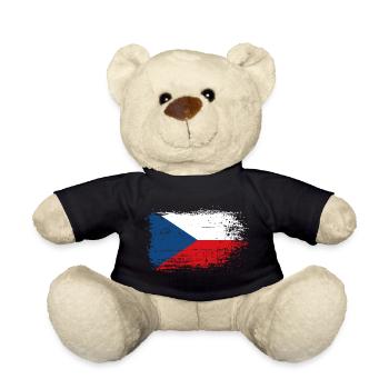 Drapeau tchèque Brush Splash - Nounours - noir - Devant
