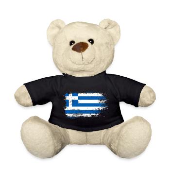 Grunge Greek Flag Sketch - Teddy Bear - black - Front