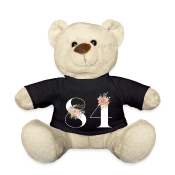84th Anniversary Flowers (Gift of 84 years) - Teddy Bear - black - Front