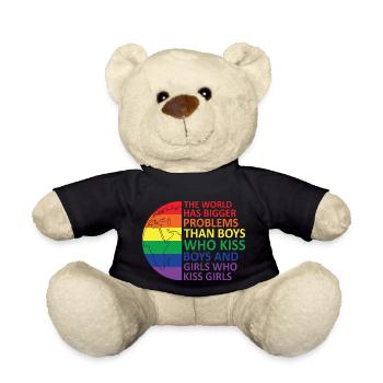 LGBTQ Nonbinary Colorful Rainbow Flag LGBTQ+ Pride - Teddy Bear - black - Front